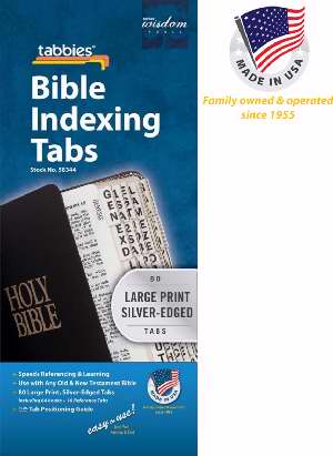 Bible Tab: Large Print O&N Testament Silver - Tabbies